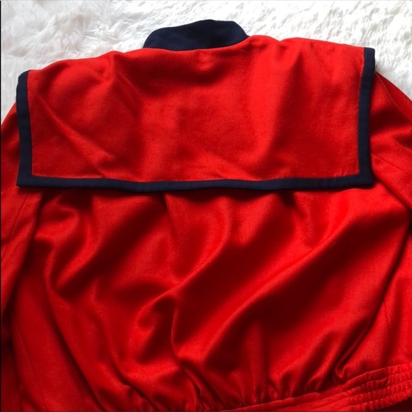 🍒Vintage Valentino🍒 100% Lana-Wool Red & Navy - Picture 6 of 7